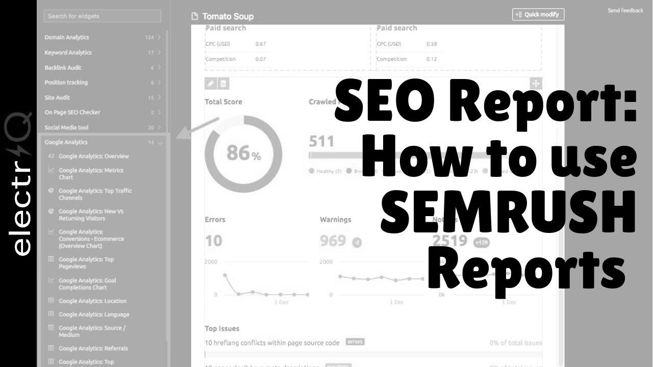 web optimization Report: The way to use SEMRUSH Reviews