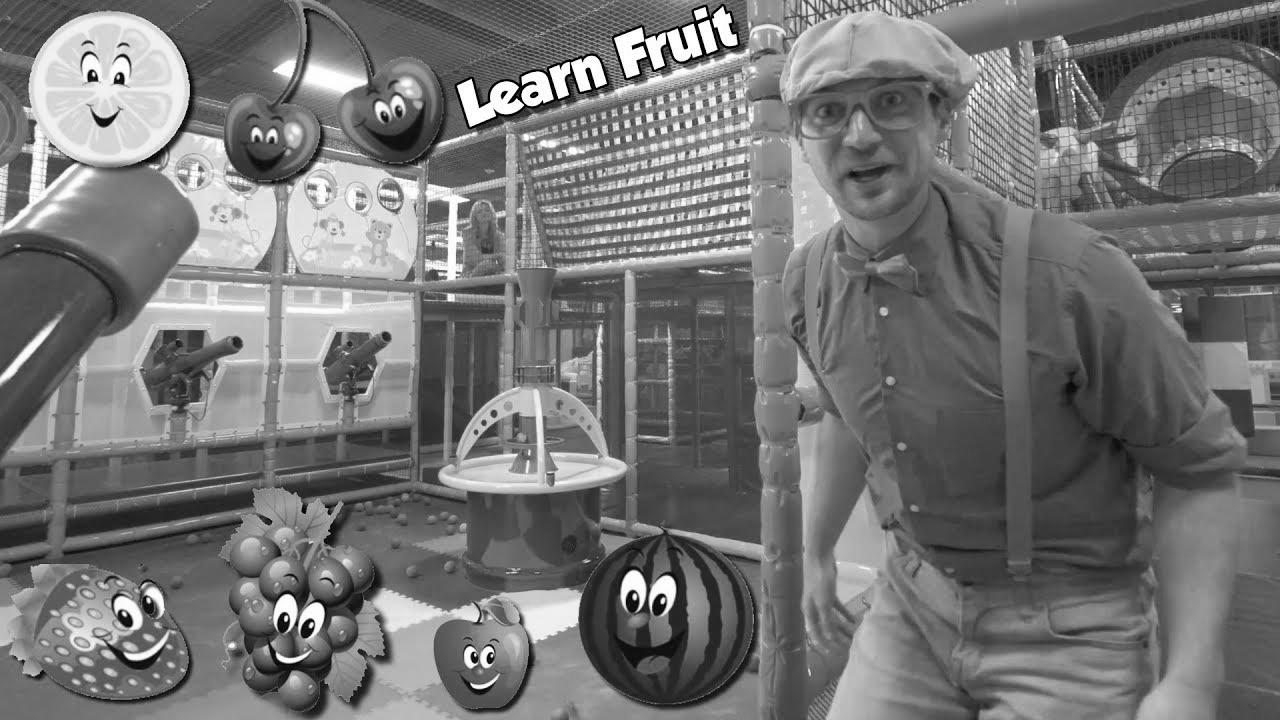 Learn Fruits with Blippi |  Educational Indoor Playground Videos for Kids